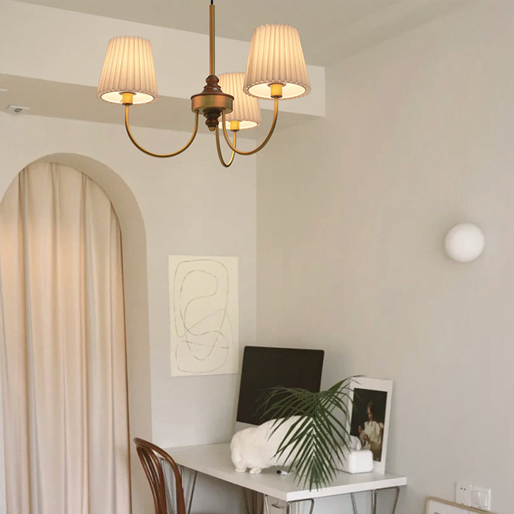 Silva Lustre Vintage, Métal/Tissu, Blanc/Vert, Salle à Manger/Salle à Séjour