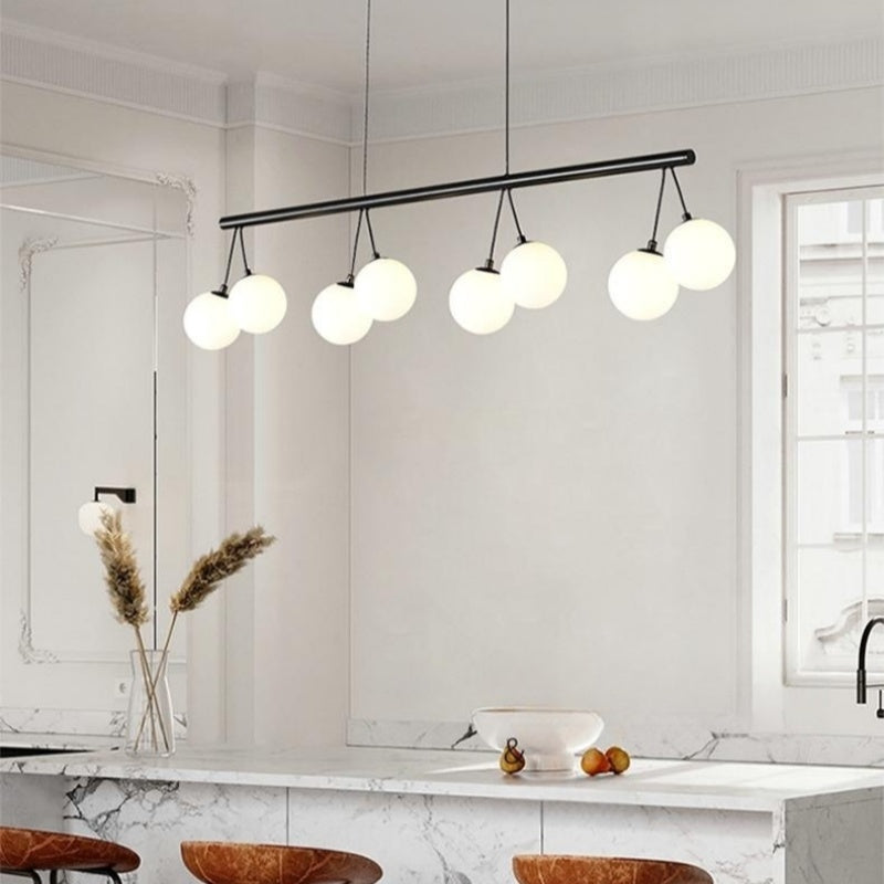 Valentina Nordique LED Lustre Noir Métal/Verre Salle À Manger/Chambre À Coucher