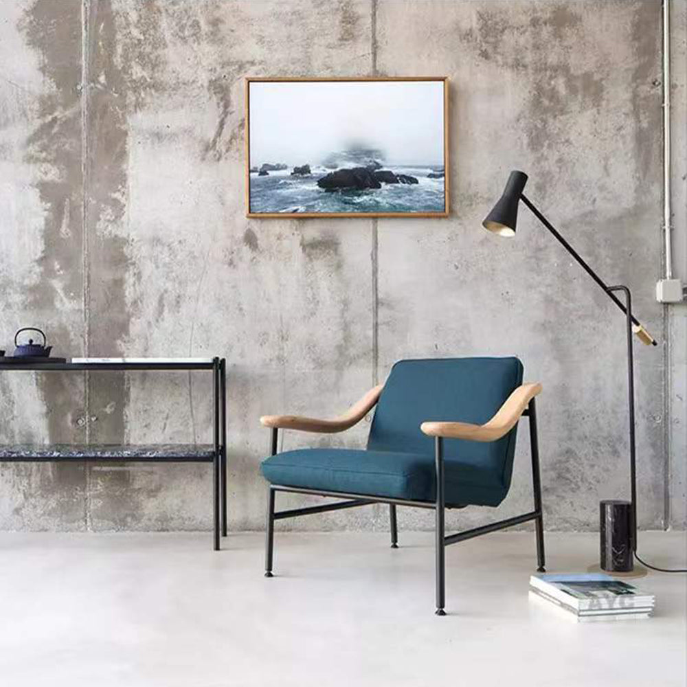 Arisha Lampadaire Cylindre Moderne, Marble/Métal, Noir, Salon