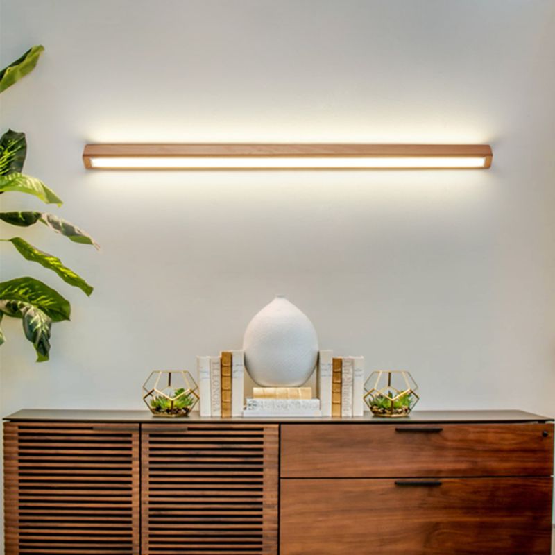 Vominex Applique Murale Miroir Linéaire Minimaliste Bois Salon-Cielum