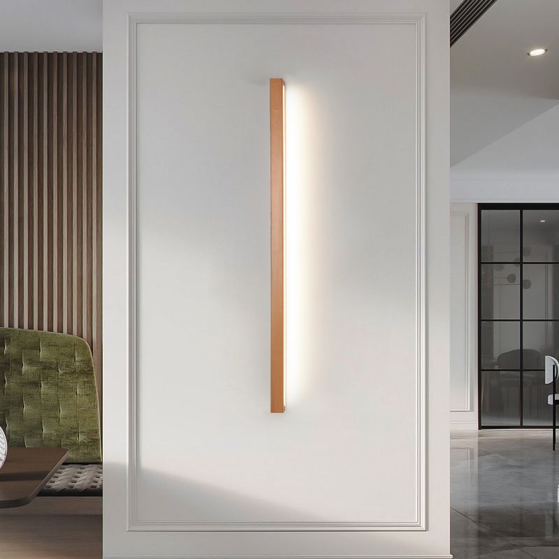Vominex Applique Murale Miroir Linéaire Minimaliste Bois Salon-Cielum