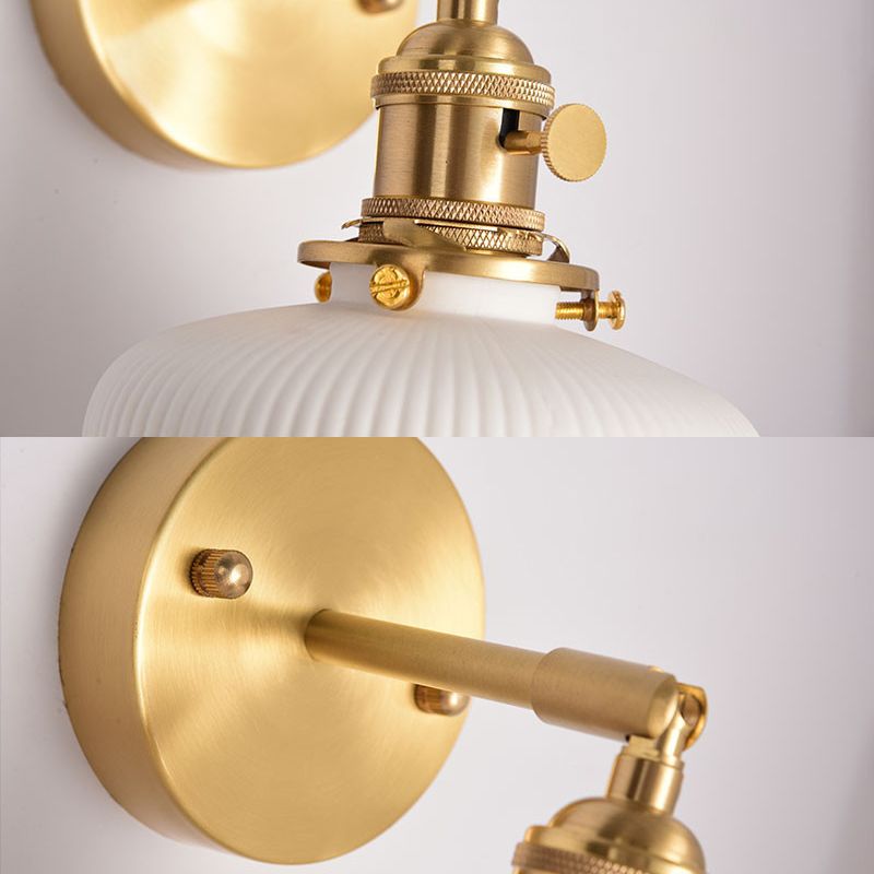 Dominex Applique Murale Géométrique Vintage. Métal/Céramique. Blanc. Chambre-Cielum