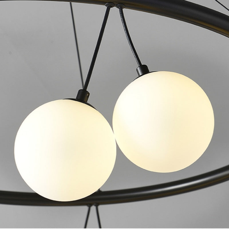 Valentina Nordique LED Lustre Noir Métal/Verre Salle À Manger/Chambre À Coucher