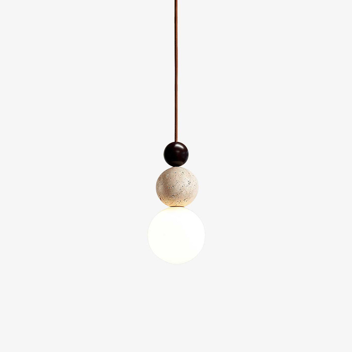 Sevel Sphère-Grappe Travertin Pendentif Lumière-Cielum