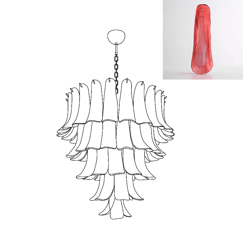 Arixon Lustre Pétales en Verre de Murano Vintage-Cielum