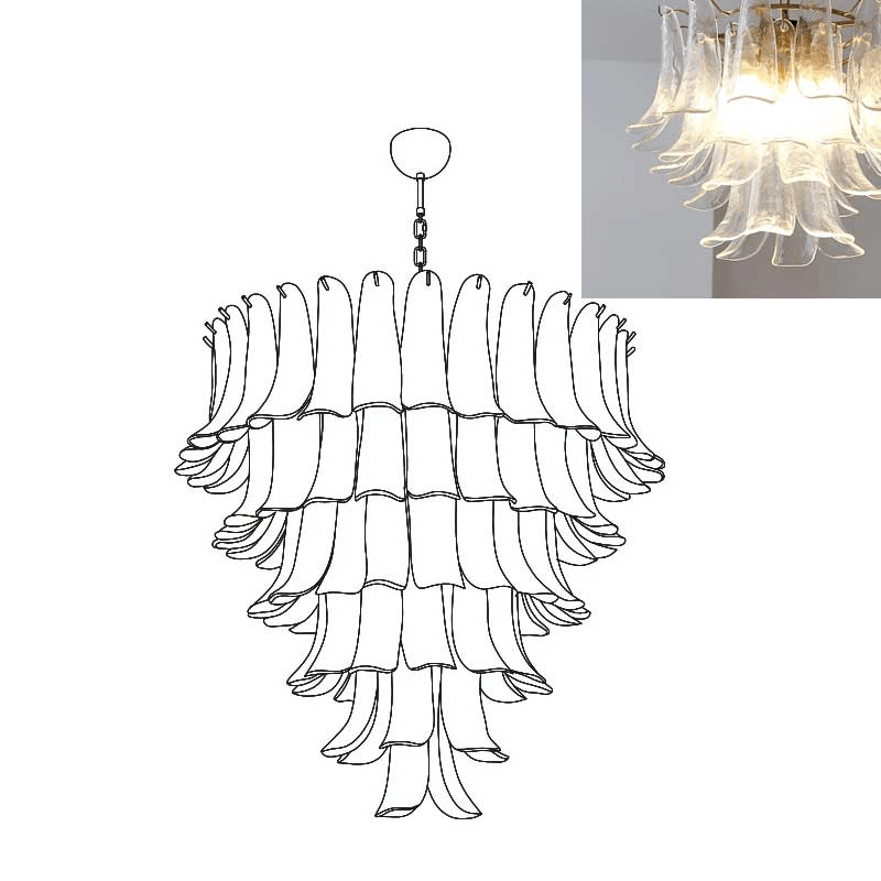 Arixon Lustre Pétales en Verre de Murano Vintage-Cielum