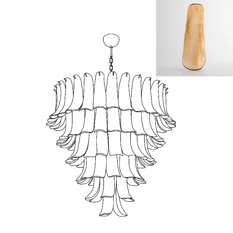 Arixon Lustre Pétales en Verre de Murano Vintage-Cielum