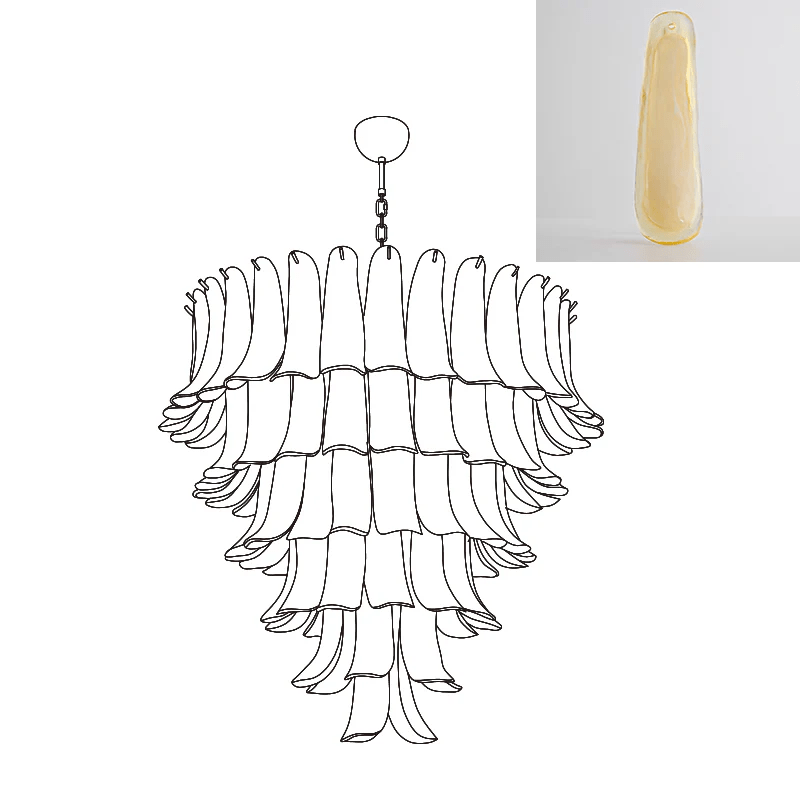 Arixon Lustre Pétales en Verre de Murano Vintage-Cielum