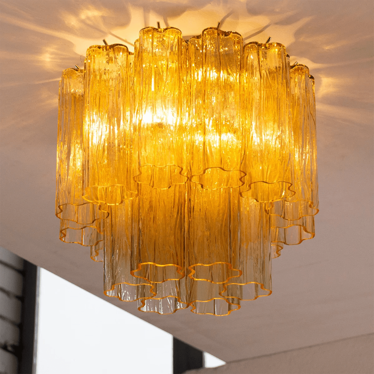 Serin Plafonnier Style Cascade Rose