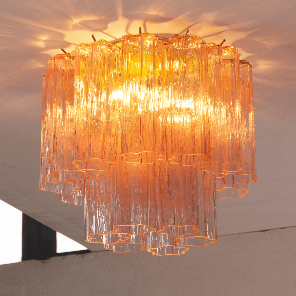 Serin Plafonnier Style Cascade Rose