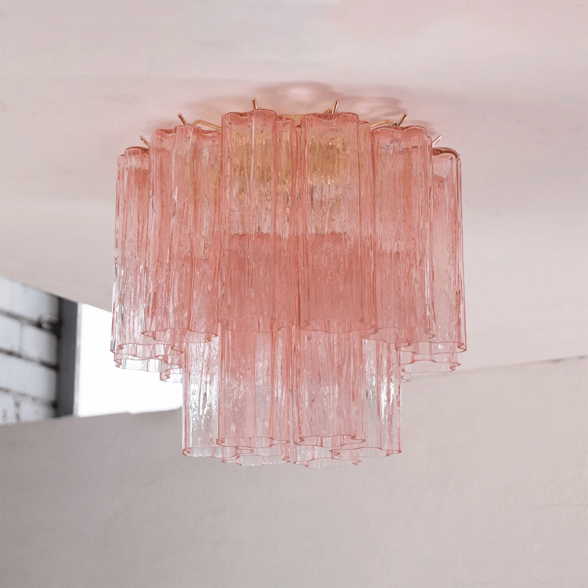 Serin Plafonnier Style Cascade Rose