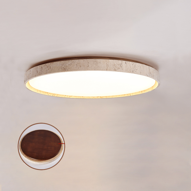 Dirove Lumière de Plafond Ronde en Travertin-Cielum