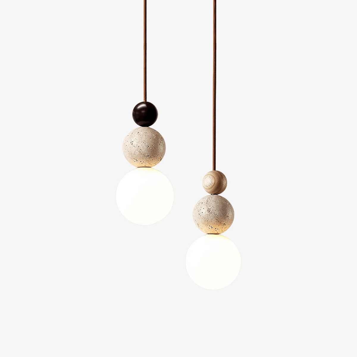 Sevel Sphère-Grappe Travertin Pendentif Lumière-Cielum