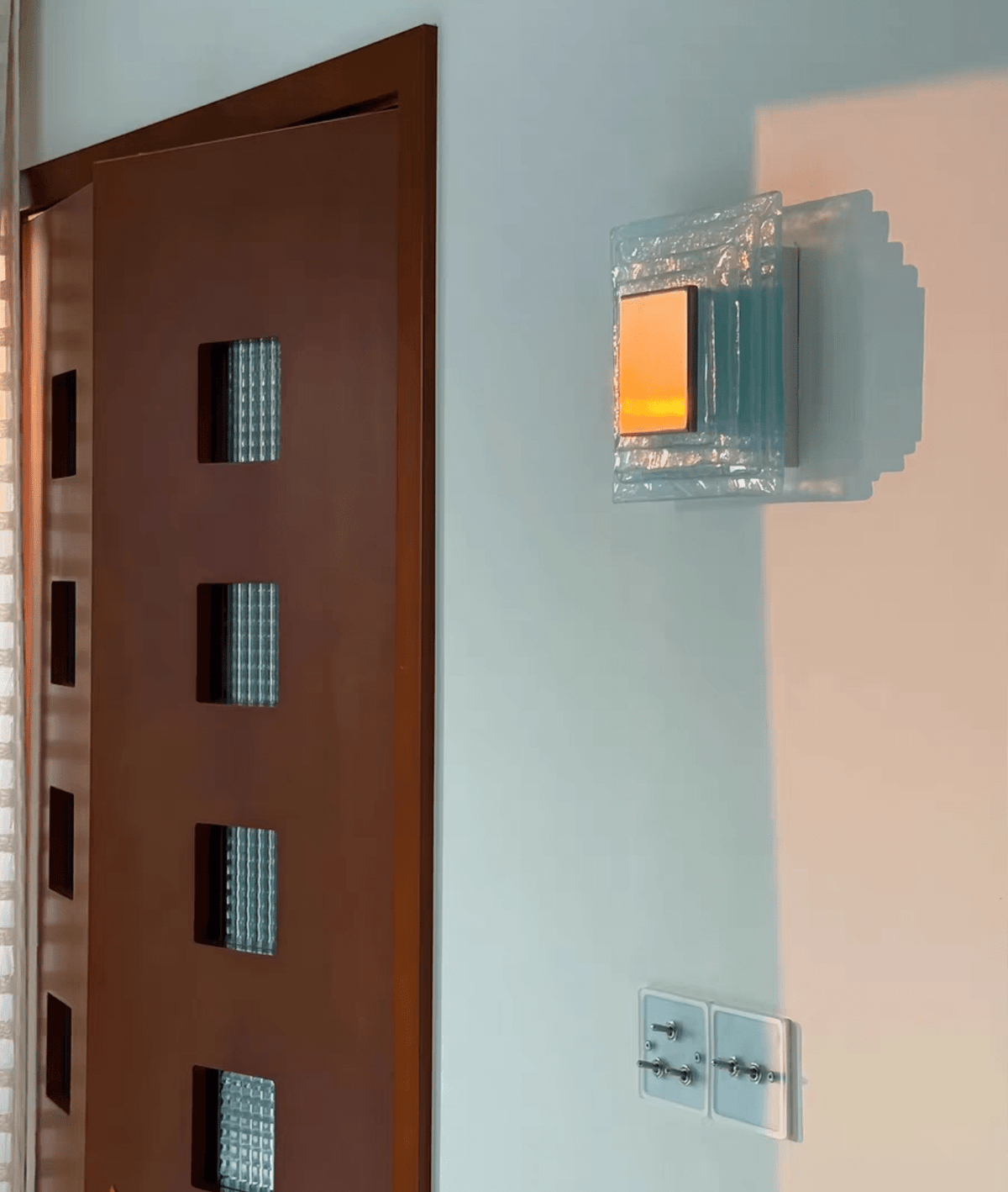 Cleo Verre Water Cube Cascade Applique Murale