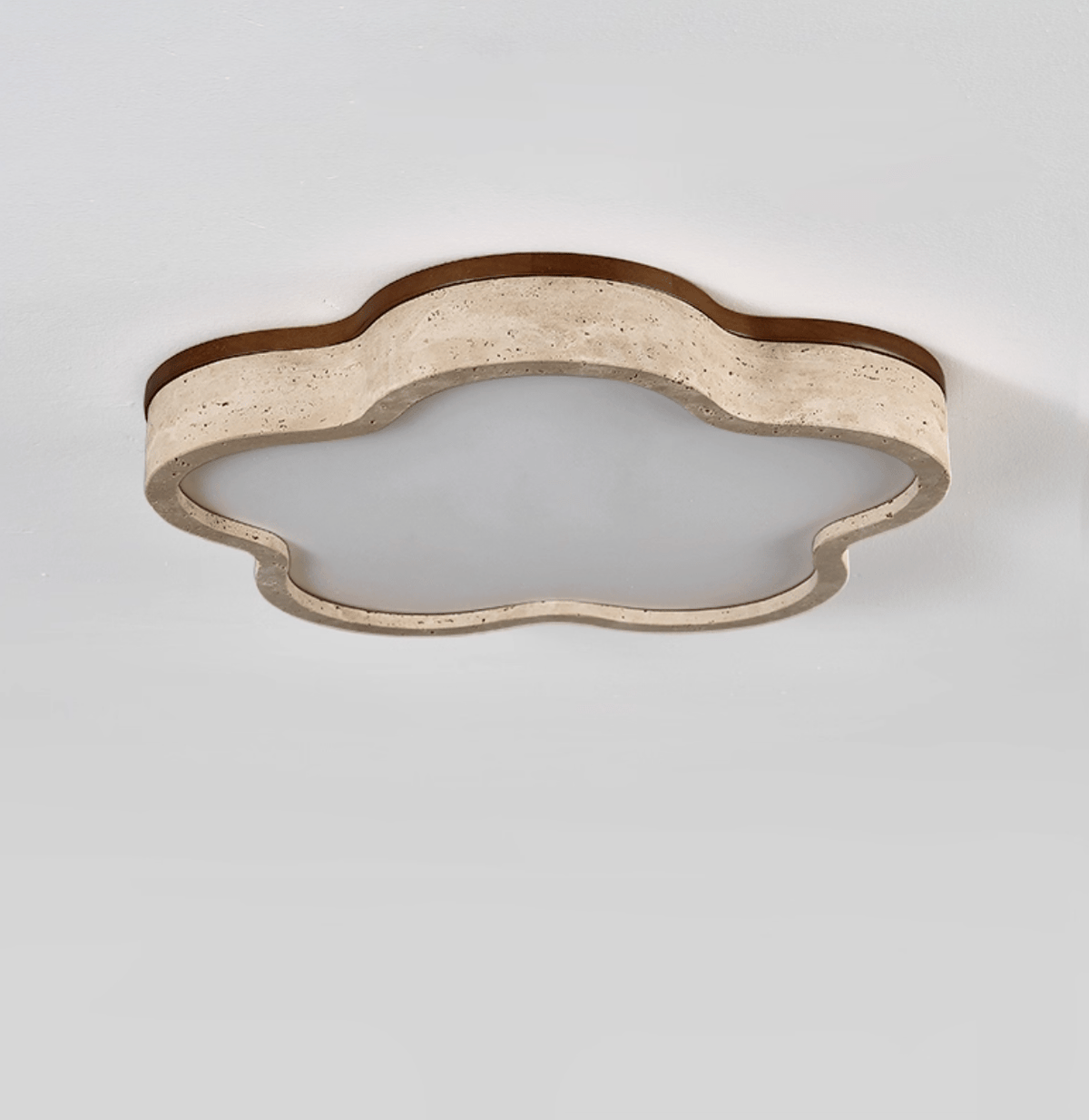 Yuki Marshmallow Five-Petal Cloudline Travertin Jaune Plafonnier