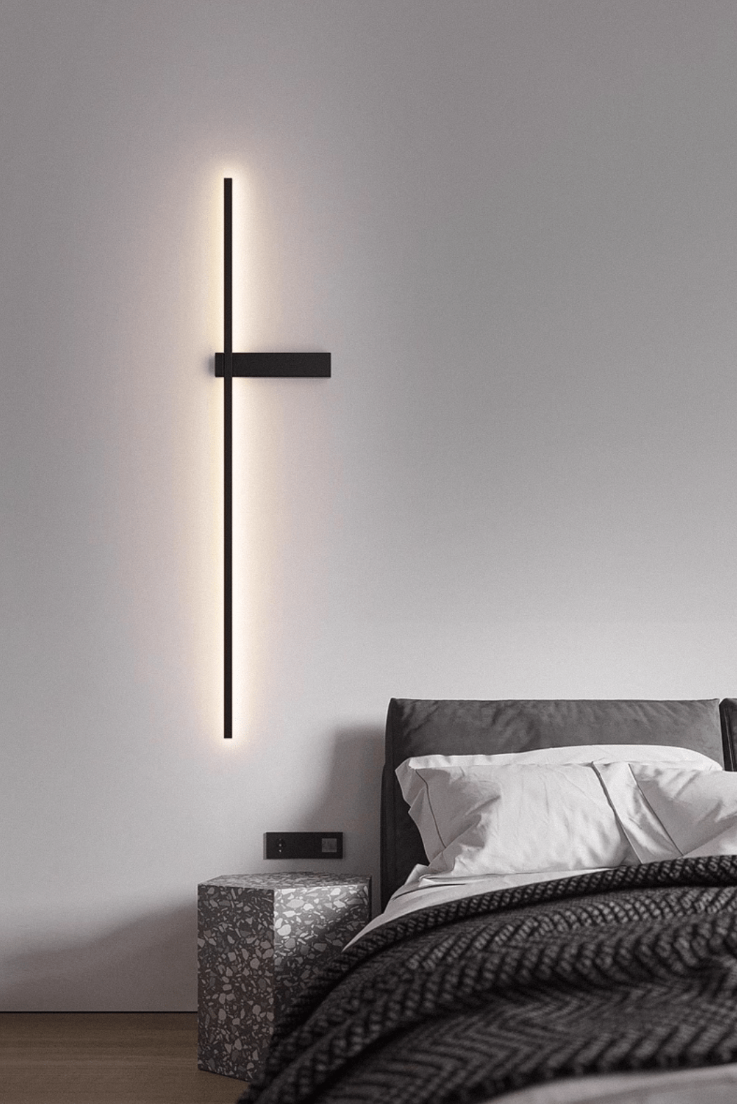 Mesv Rechargeable Noire Applique Murale Linéaire