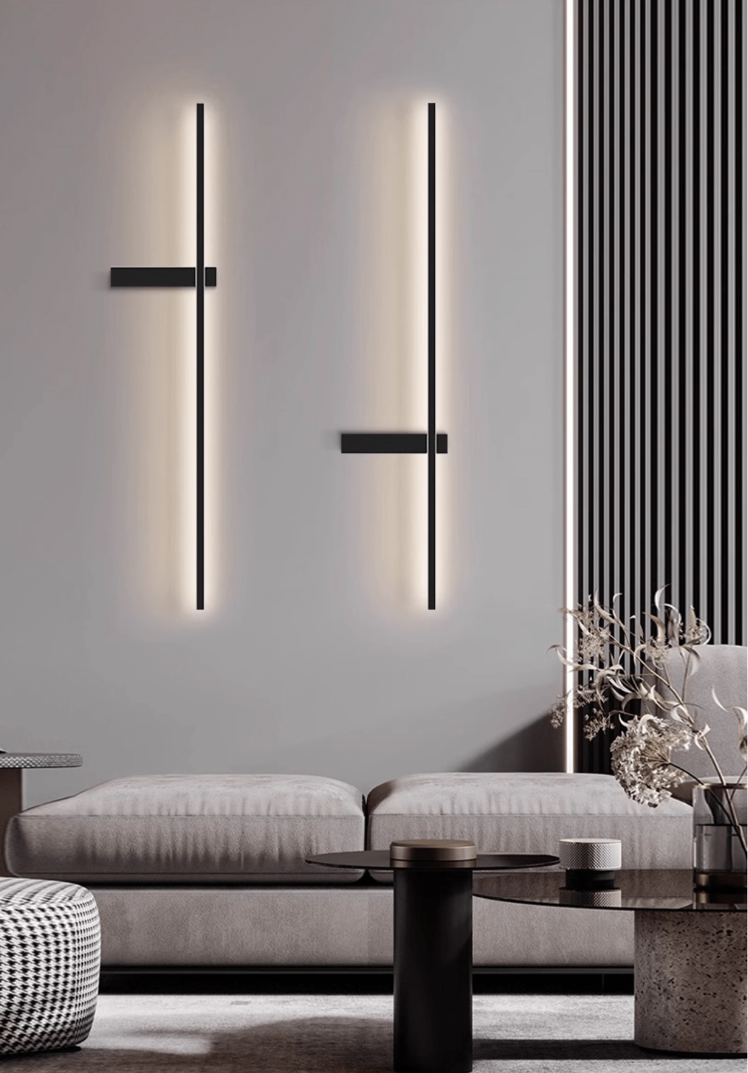 Mesv Rechargeable Noire Applique Murale Linéaire