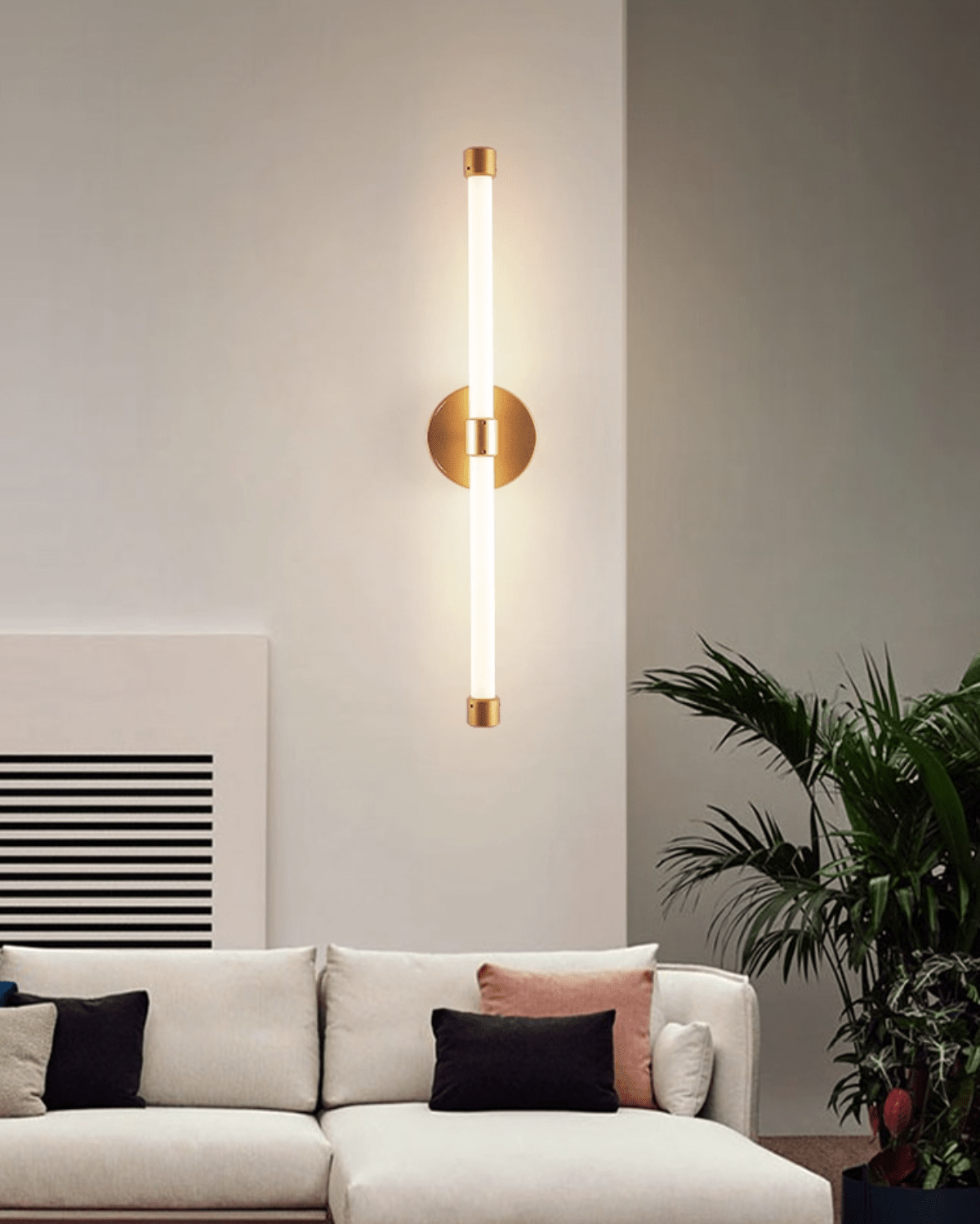 Voske Applique Murale Tube Vertical Minimaliste Laiton