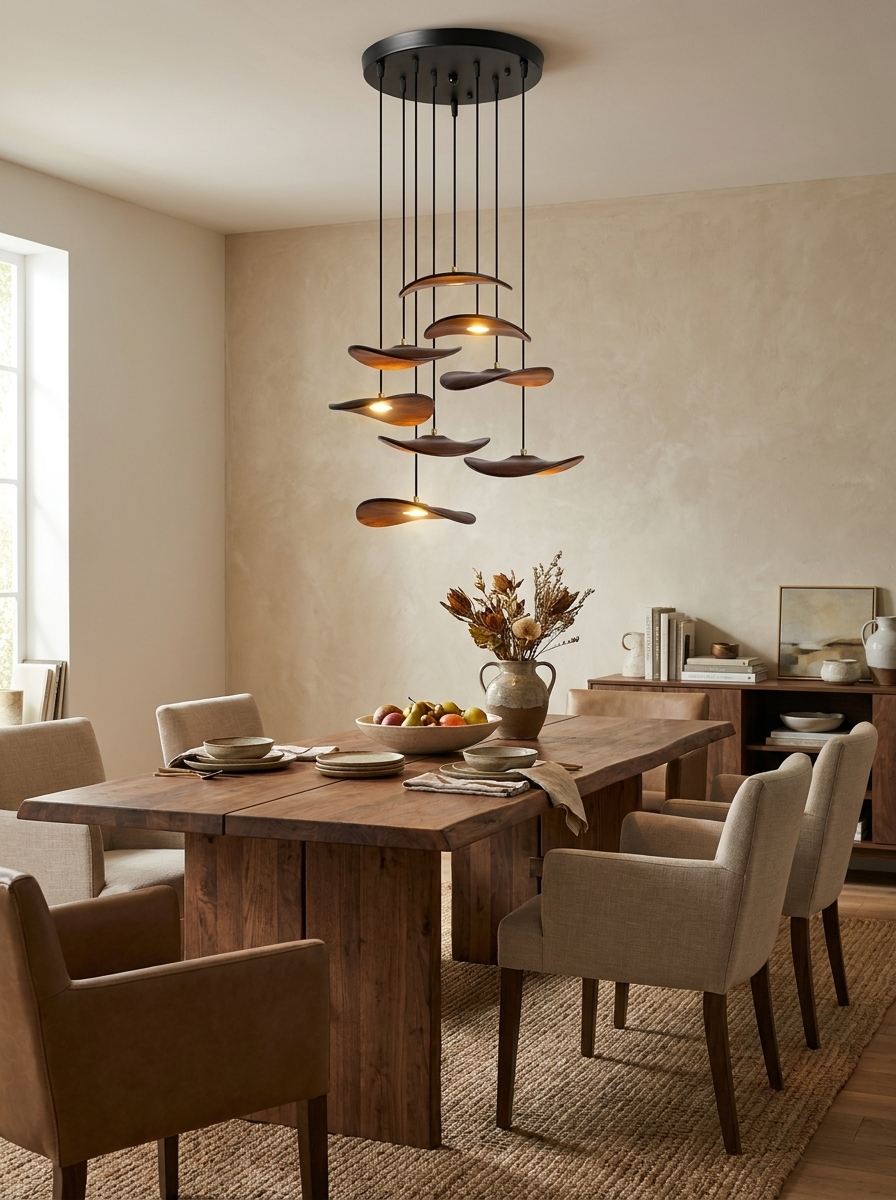 Lowenstone Lustre À Pales En Bois