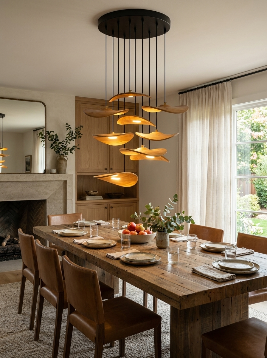 Lowenstone Lustre À Pales En Bois