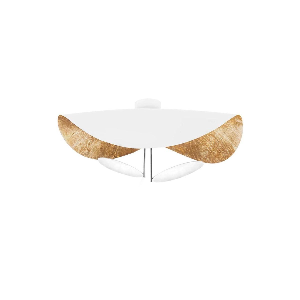 Even Plafonnier Abat-jour Courbé et Intérieur Doré-Cielum