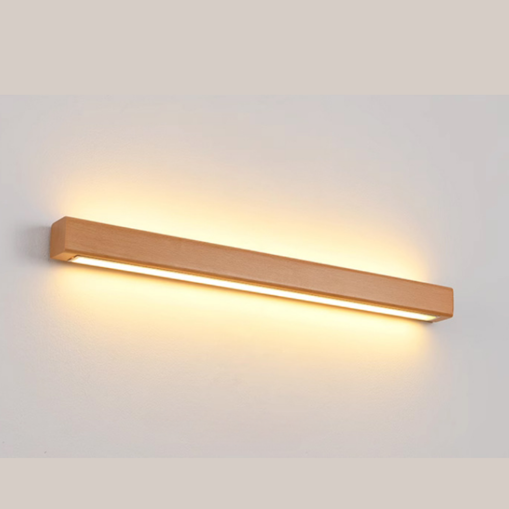 Vominex Applique Murale Miroir Linéaire Minimaliste Bois Salon-Cielum