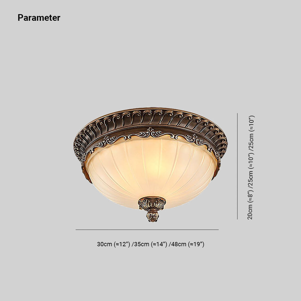 Arisha Retro LEDPlafonnier Beige Métal/Verre Salon Salle à manger
