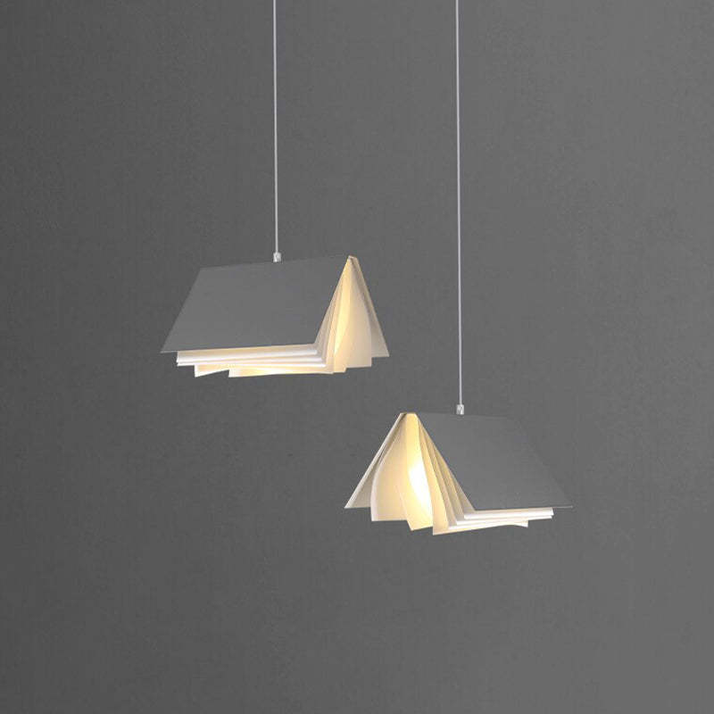Arisha Suspension Carré Contemporaine, Métal/Tissu, Blanc/Gris, Chambre à Coucher/Librairie