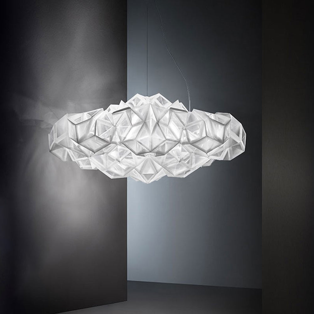 Arisha Suspension Irrégulier Géométrique, Metal/Acrylique, Blanc/Noir, Chambre