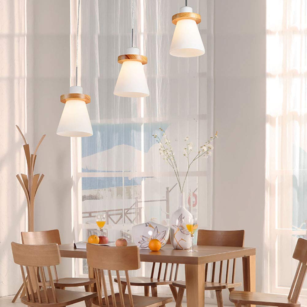 Valentina Minimalisme LED Suspension Bois Verre Chambre À Coucher/Salle À Manger