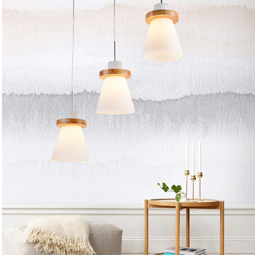 Valentina Minimalisme LED Suspension Bois Verre Chambre À Coucher/Salle À Manger