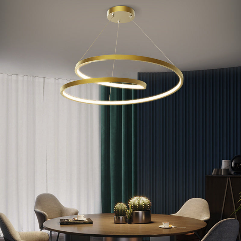 Arisha Suspension Cercle Courbé, Cuivre pur, Noir/Or, Salle à Manger/Chambre à Coucher