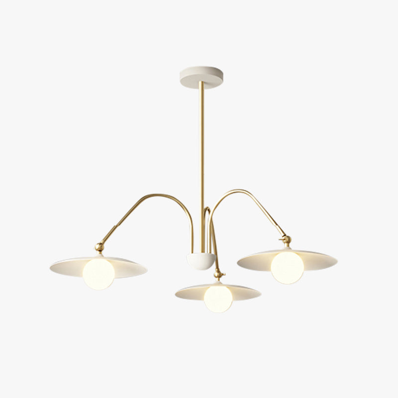 Arisha Suspension Fleur Art Déco, Métal/Verre, Blanc, Salon