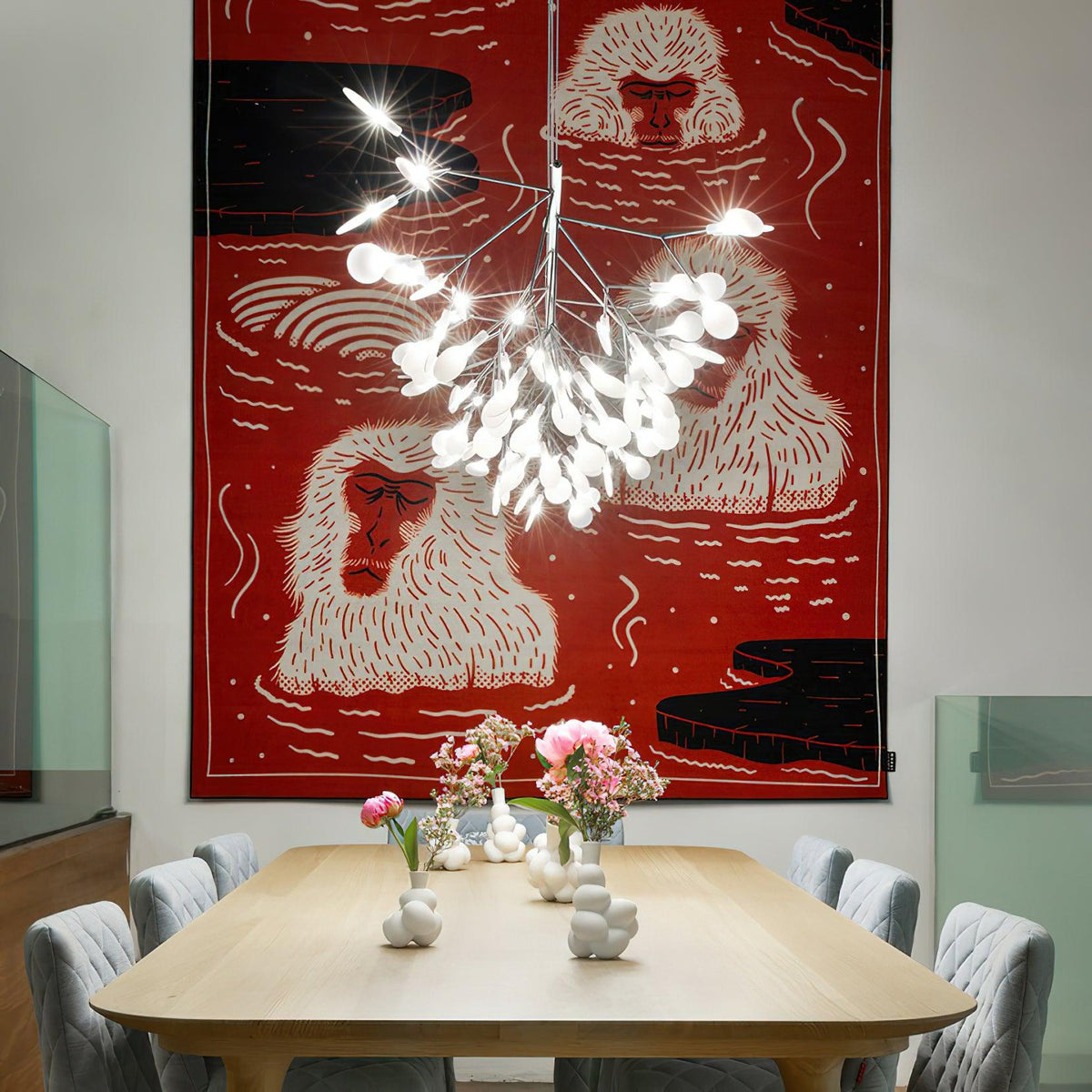Kevenq Lustre LED À Branches Longues Et Linéaires Artistiques-Cielum