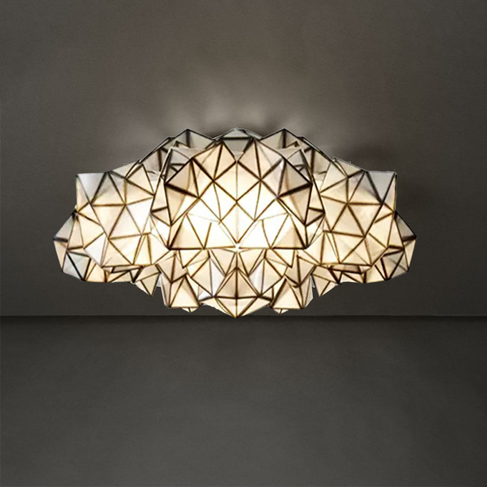 Arisha Suspension Irrégulier Géométrique, Metal/Acrylique, Blanc/Noir, Chambre