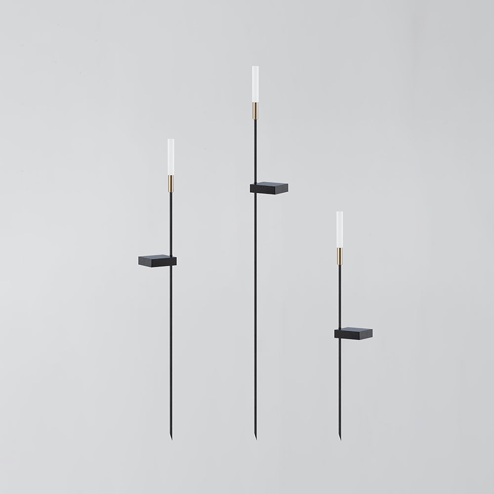 Lominex Borne Extérieure Roseau Moderne Noir Allée-Cielum