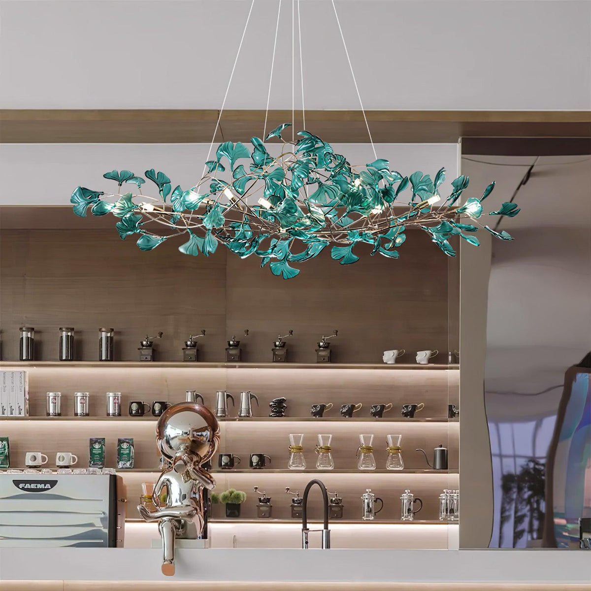 Tirov Lustre de luxe en feuille de ginkgo-Cielum