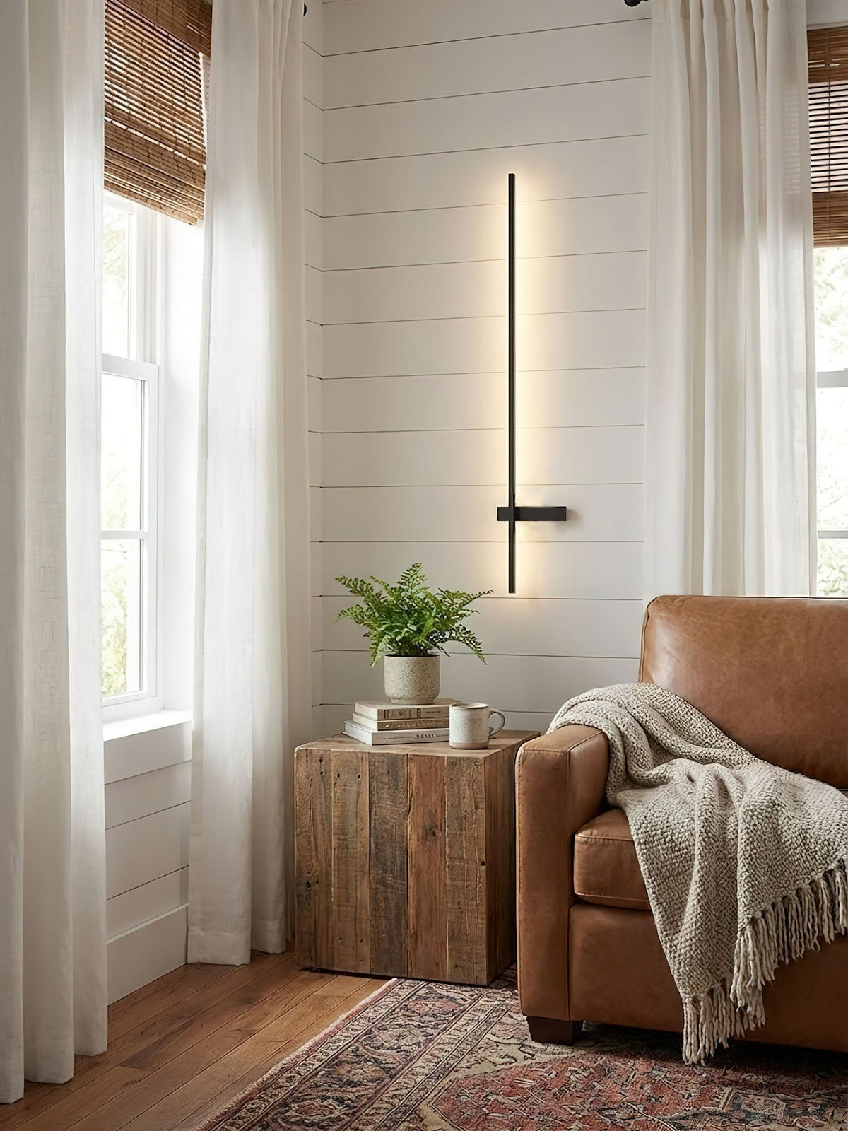 Mesv Rechargeable Noire Applique Murale Linéaire