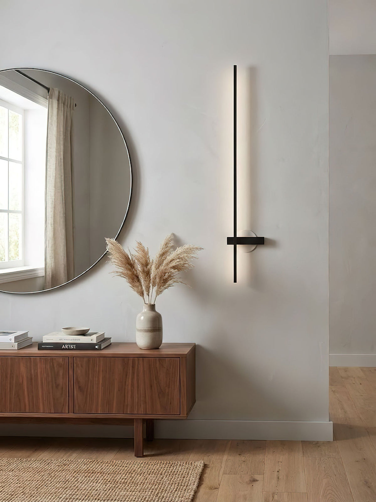 Mesv Rechargeable Noire Applique Murale Linéaire