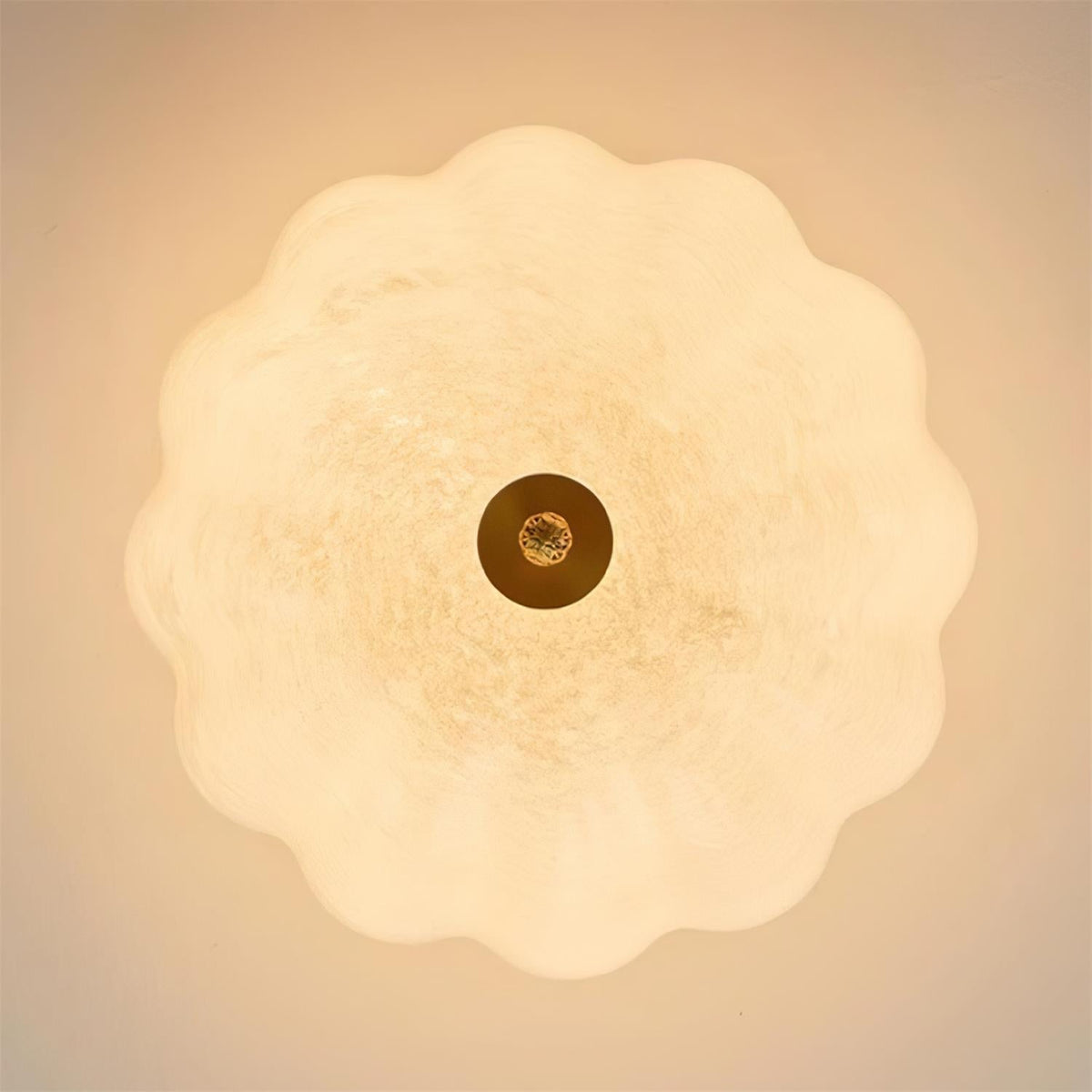Cava Ceiling Light Brass and Glass with Elegant Petal Silhouette Modern-Neutral Decor