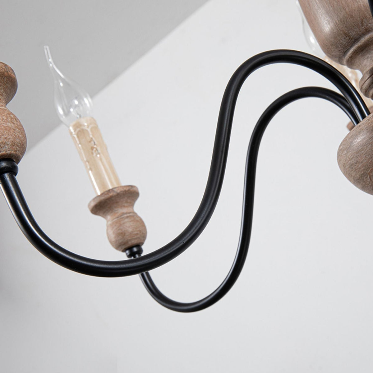 Afralia Lustra Lustre Bois Industriel Moderne