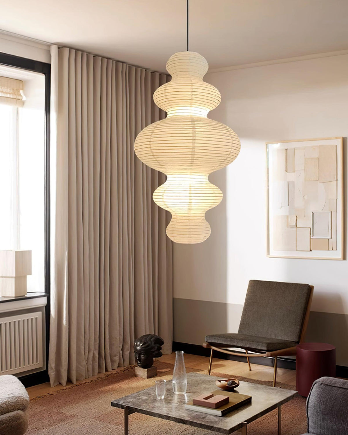 Akari Juni Pendant Lamp-Neutral Decor
