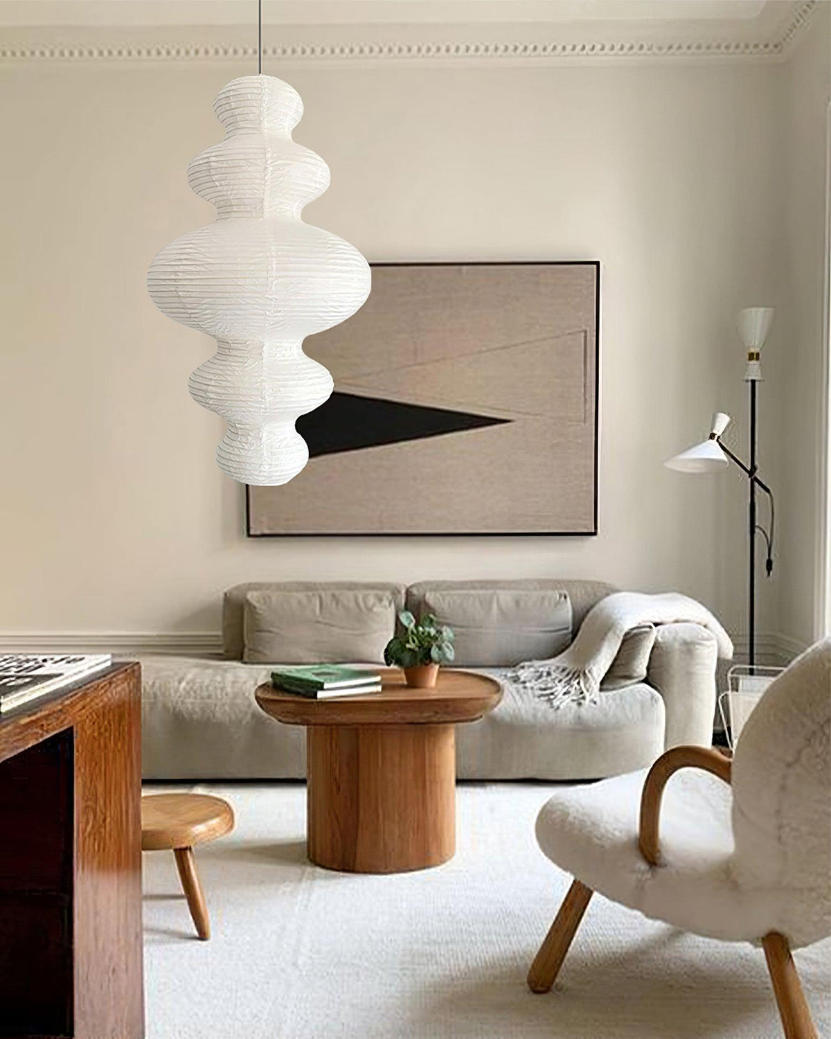 Akari Juni Pendant Lamp-Neutral Decor