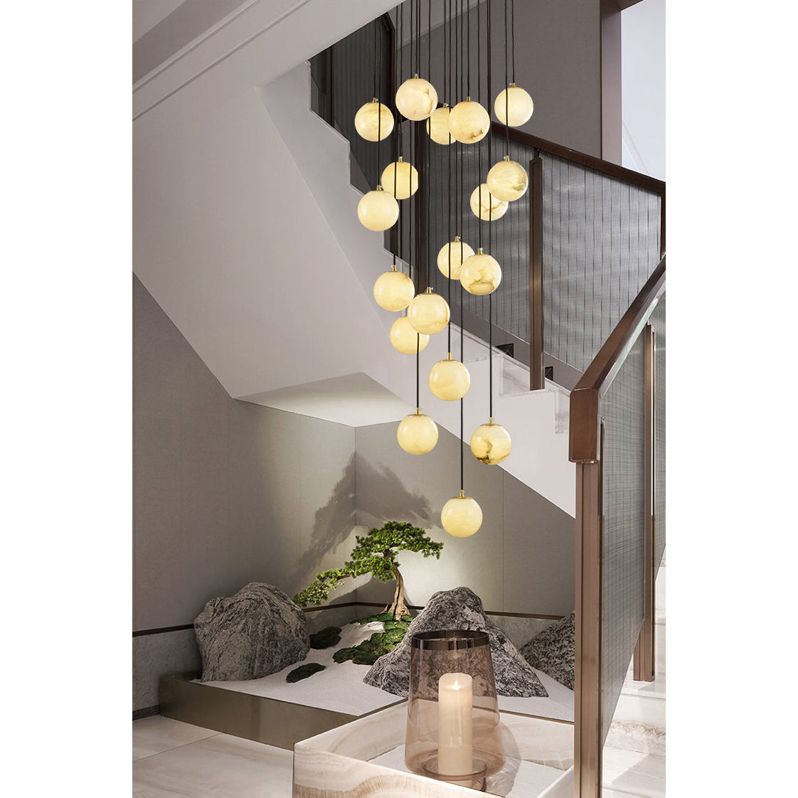 Taren Alabaster Chandelier Balls Cluster-Neutral Decor