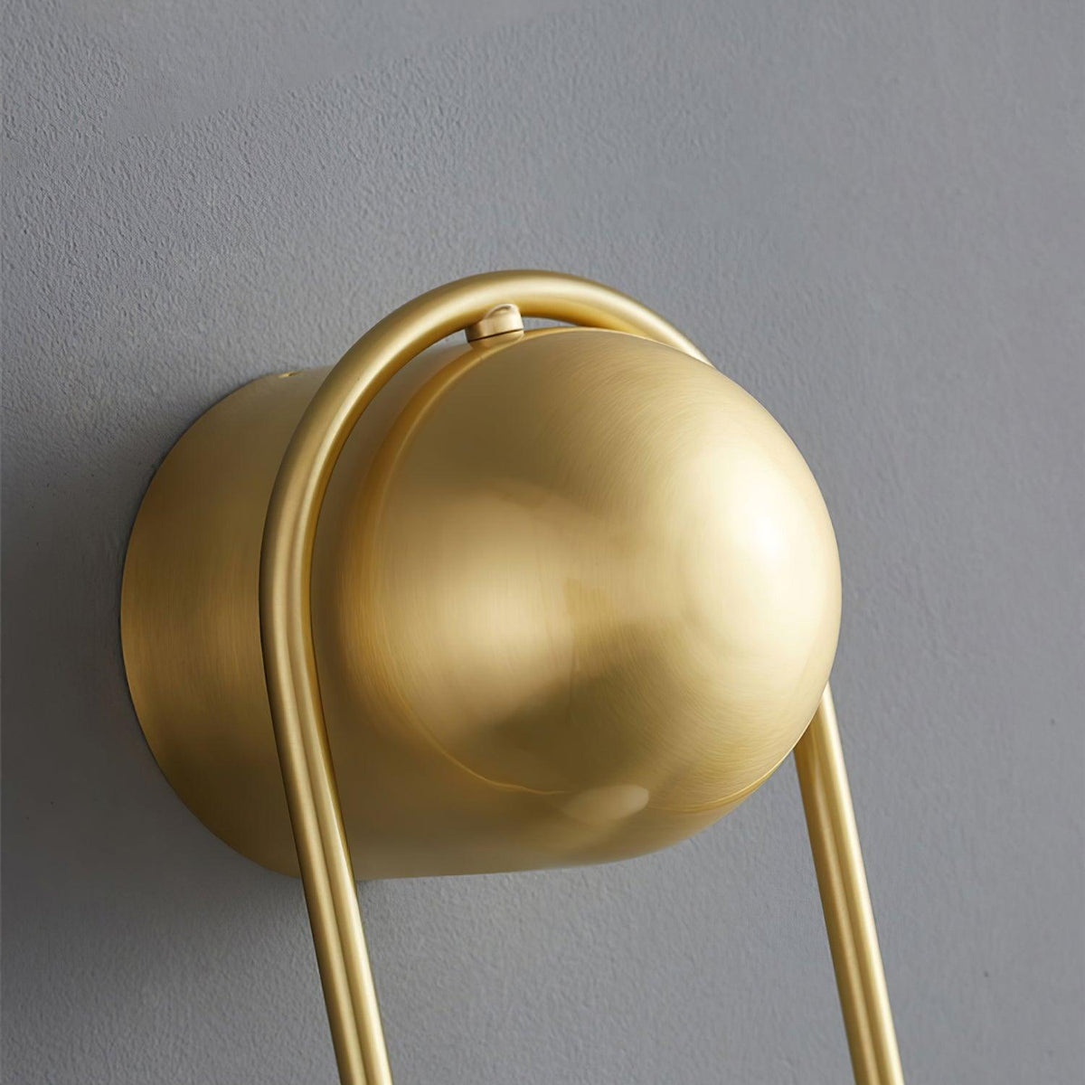 Wall Lamp with Brass Loop Frame and Glass Globe-Neutral Decor