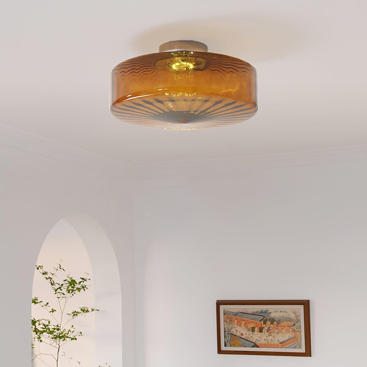 June Plafonnier Ambre Verre