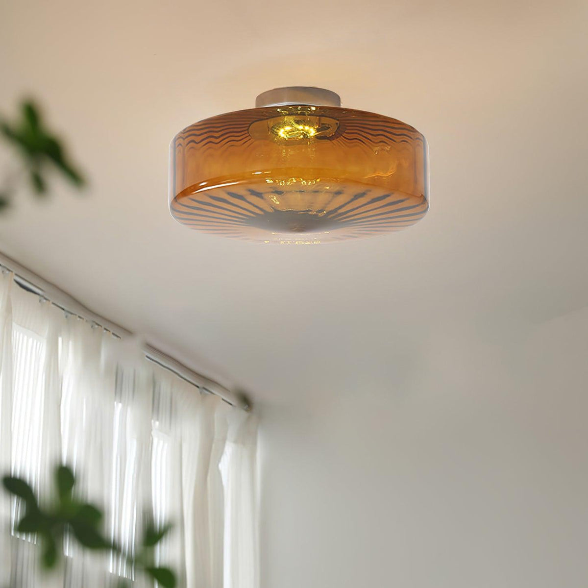 June Plafonnier Ambre Verre