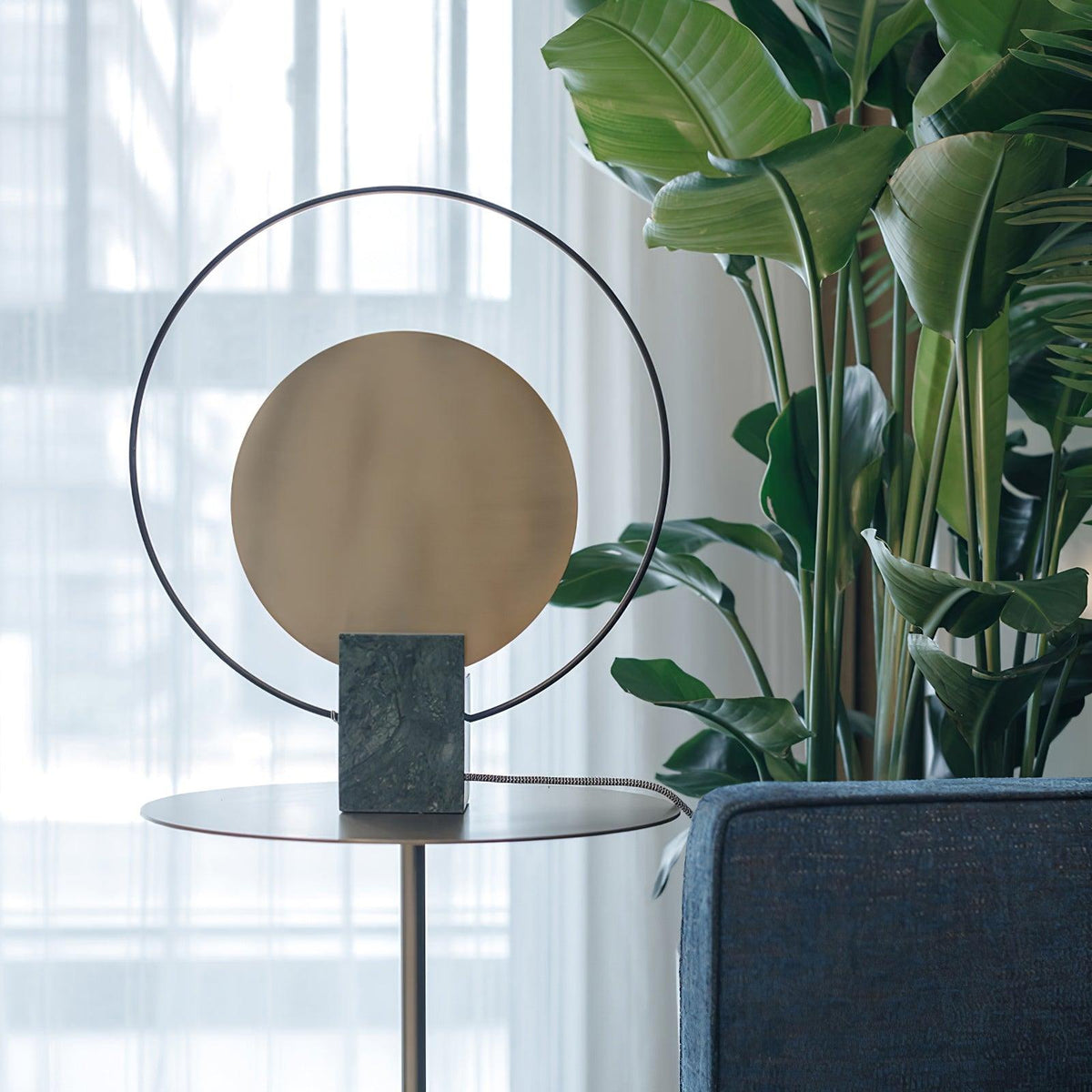 Lirixy Lampe de Table de Table en Marbre Géométrique