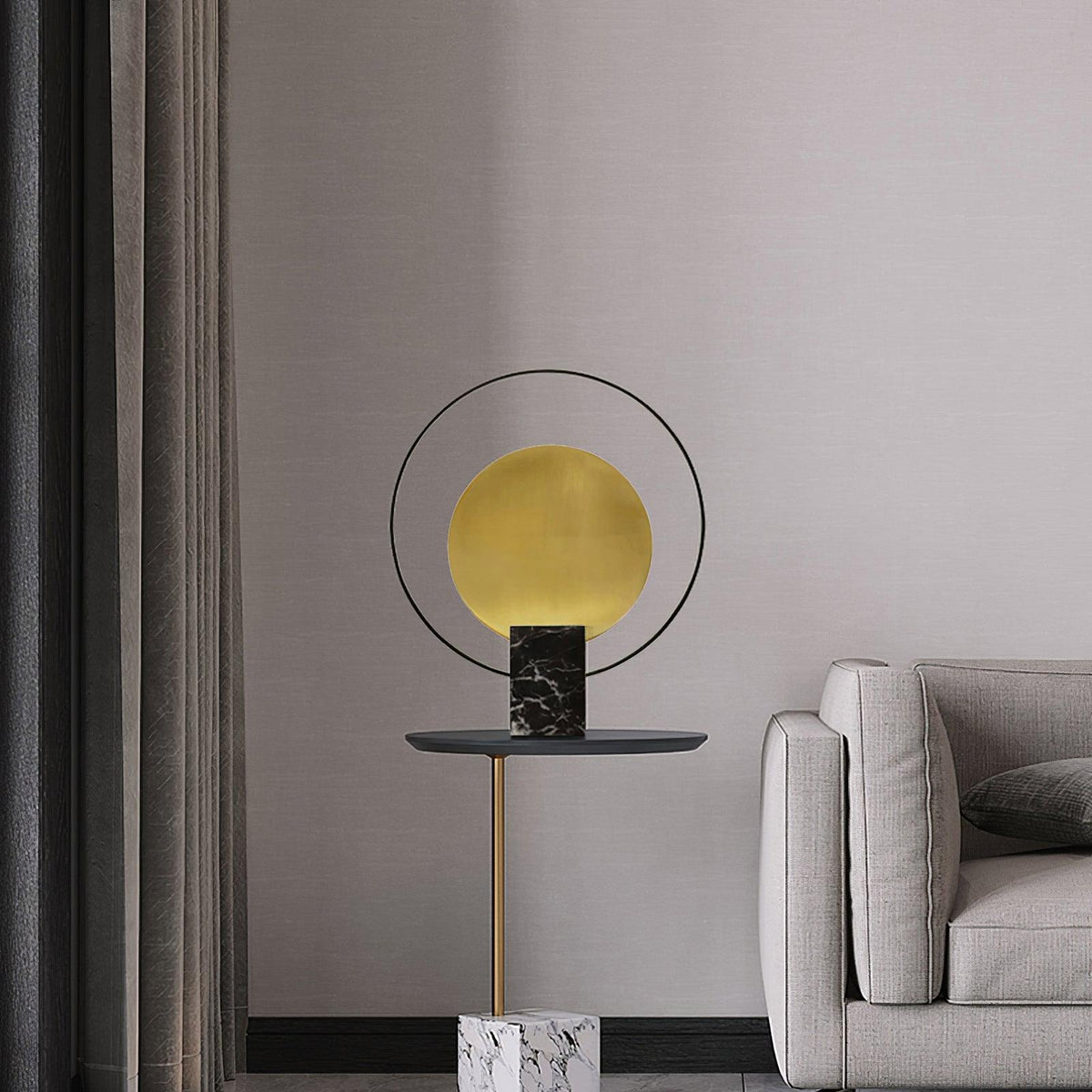 Lirixy Lampe de Table de Table en Marbre Géométrique