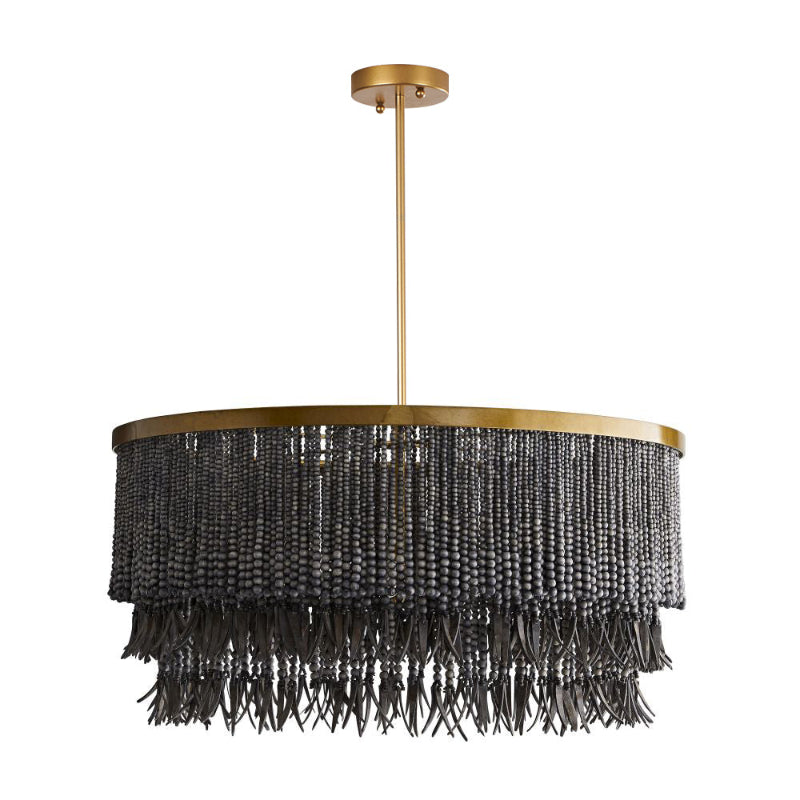 Odette Lustre en Bois et Perles de Noix de Coco